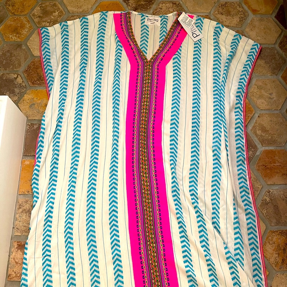 Chevron Patterned Indian Throbe In Light Blue
